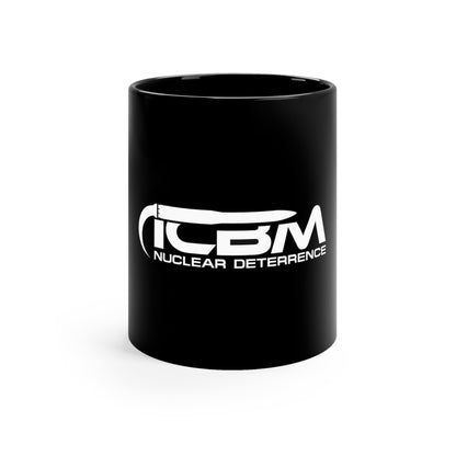 ICBM Black Coffee Mug, 11oz